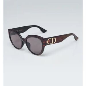 Dior Dark Brown Sunglasses with Gold Accents